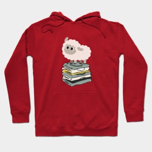 Cute Baby Sheep on top of folded clothes Hoodie